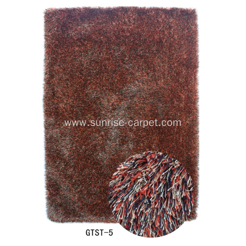 Elactic And Silk Shaggy Rug